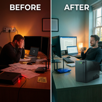 VoltCrest Aurum 2000VA Battery Backup System — Before & After